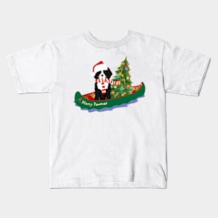 Bernese Mt Dog Christmas Tree Canoe Kids T-Shirt
